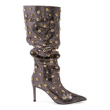 Bota Santa Lolla Grafite Metalizada Tachas Salto Fino
