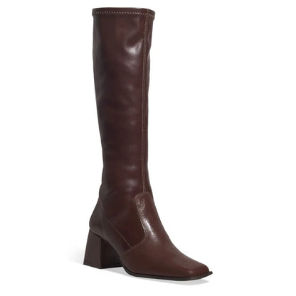 Bota Santa Lolla Marrom Cano Alto Salto Bloco