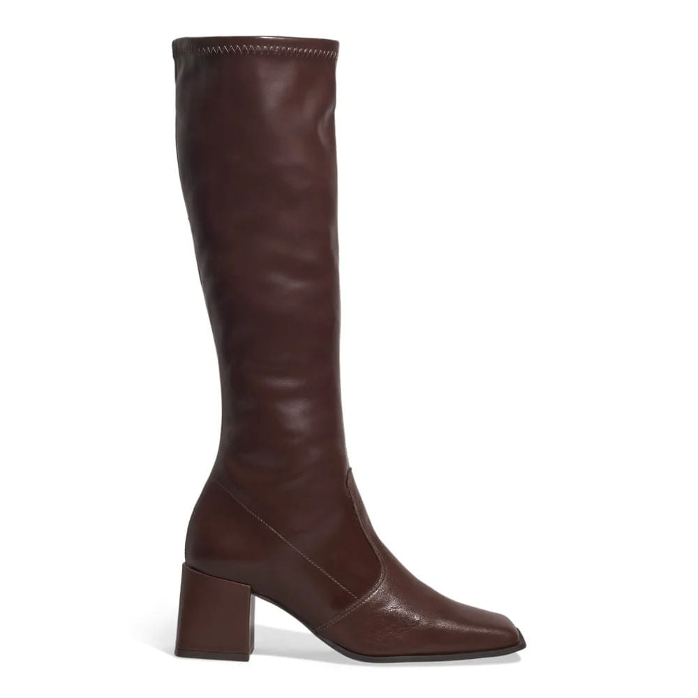 Bota Santa Lolla Marrom Cano Alto Salto Bloco