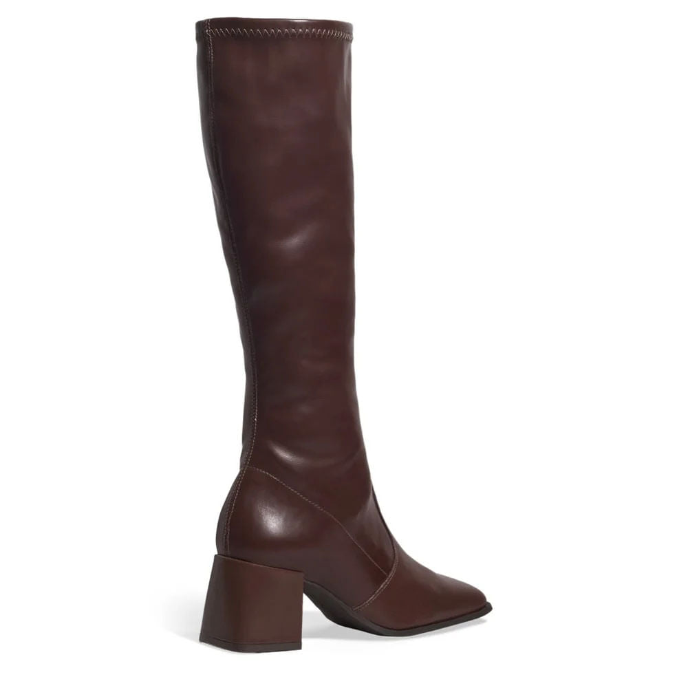 Bota Santa Lolla Marrom Cano Alto Salto Bloco