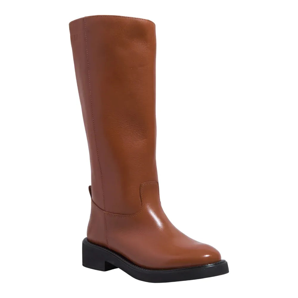 Bota Santa Lolla Marrom Cano Alto Sola Preta