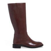 Bota Santa Lolla Marrom Couro Cano Alto Salto Baixo