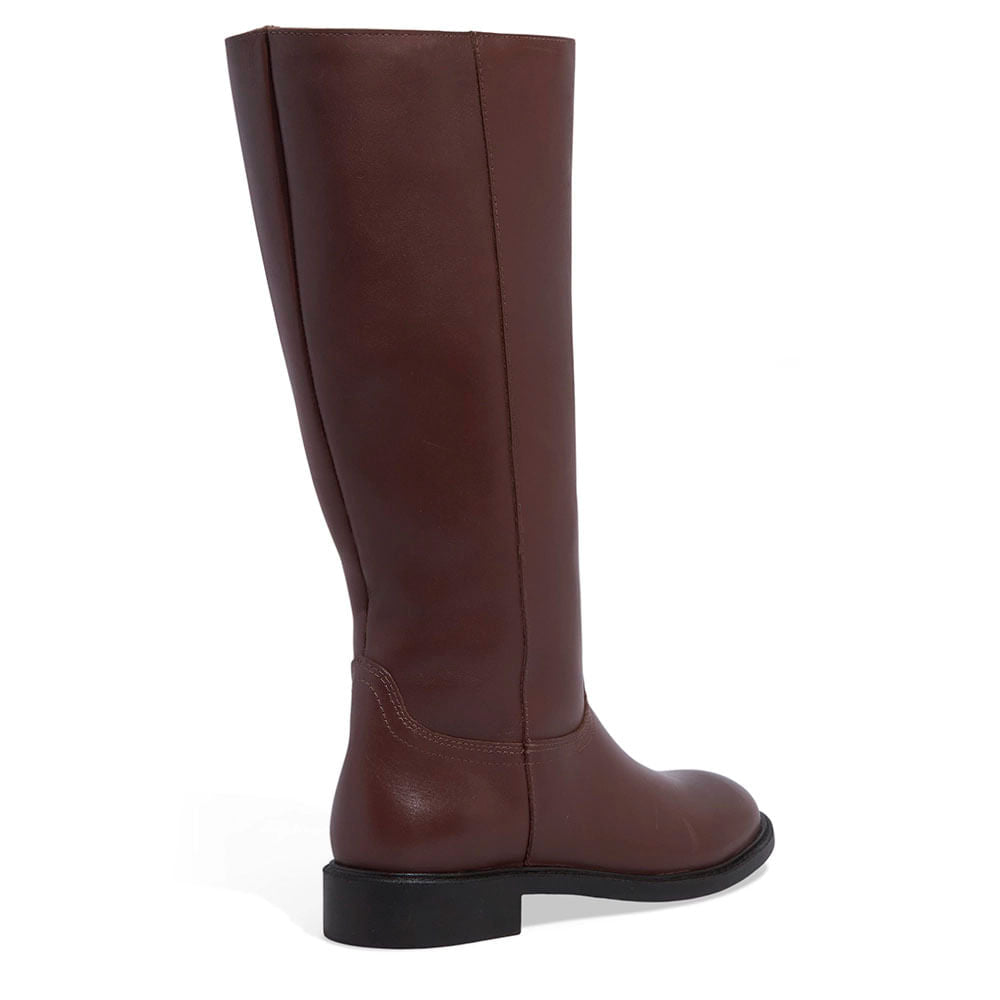 Bota Santa Lolla Marrom Couro Cano Alto Salto Baixo