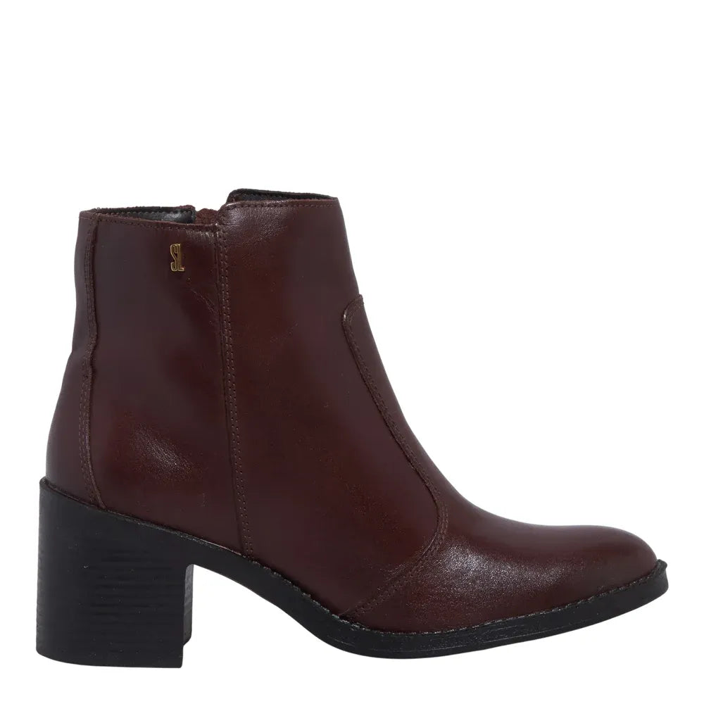 Bota Santa Lolla Marrom Couro Salto Bloco