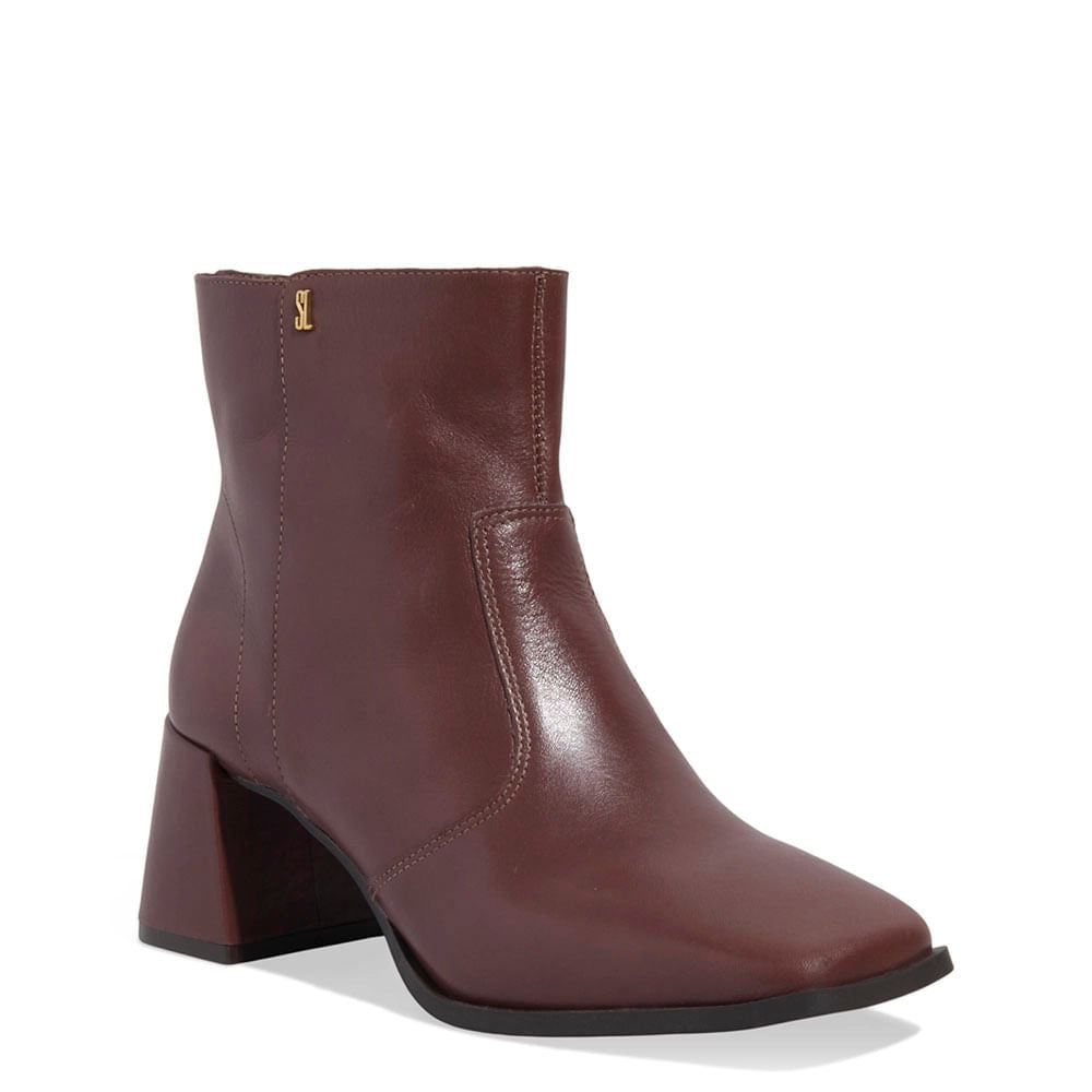 Bota Santa Lolla Marrom Couro Salto Bloco