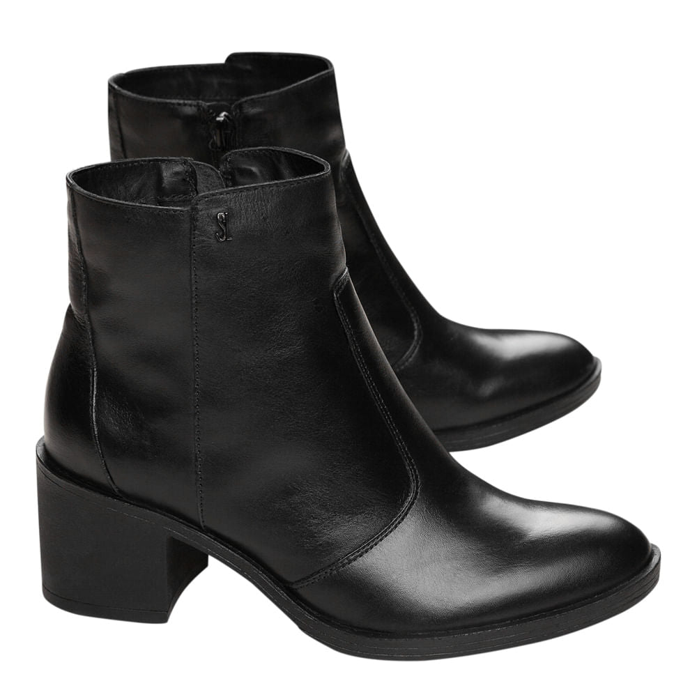 Bota Santa Lolla Preta Cano Baixo Salto Bloco