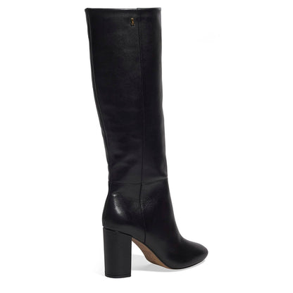 Bota Santa Lolla Preta Couro Cano Alto Salto Bloco
