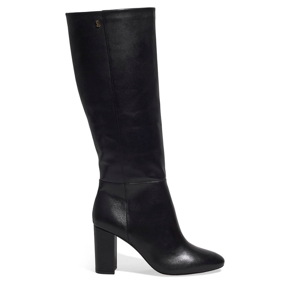 Bota Santa Lolla Preta Couro Cano Alto Salto Bloco