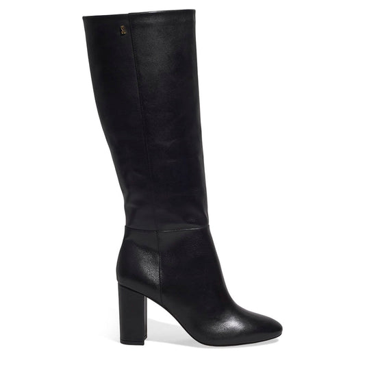 Bota Santa Lolla Preta Couro Cano Alto Salto Bloco