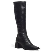 Bota Santa Lolla Preta Couro Cano Alto Salto Bloco
