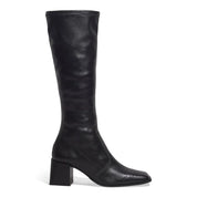 Bota Santa Lolla Preta Couro Cano Alto Salto Bloco