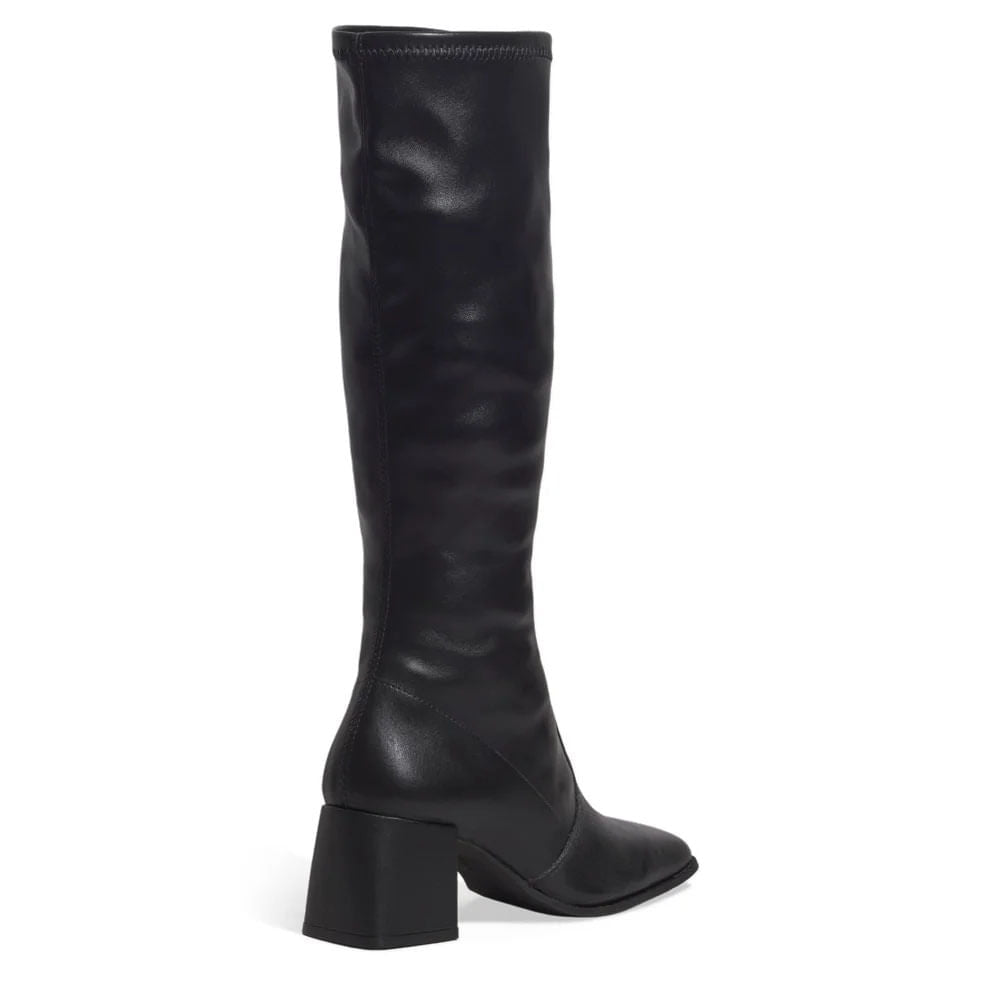 Bota Santa Lolla Preta Couro Cano Alto Salto Bloco
