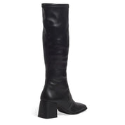 Bota Santa Lolla Preta Couro Cano Alto Salto Bloco