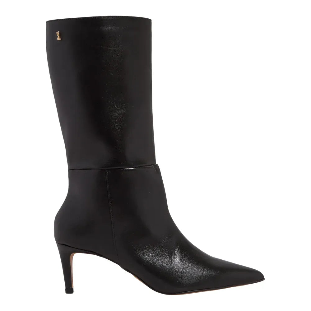 Bota Santa Lolla Preta Couro Cano Alto Salto Fino