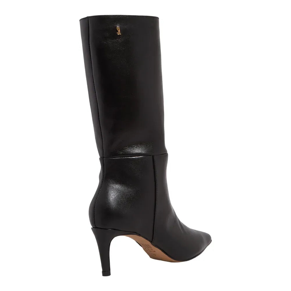 Bota Santa Lolla Preta Couro Cano Alto Salto Fino