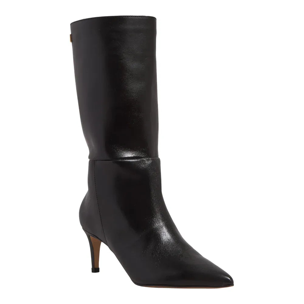 Bota Santa Lolla Preta Couro Cano Alto Salto Fino