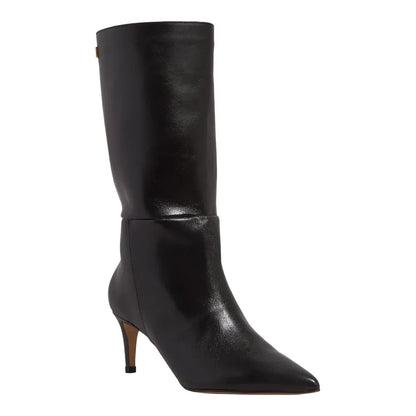 Bota Santa Lolla Preta Couro Cano Alto Salto Fino