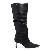 Bota Santa Lolla Preta Couro Cano Alto Slouch