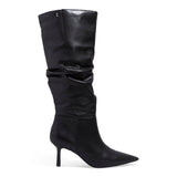 Bota Santa Lolla Preta Couro Cano Alto Slouch