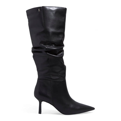 Bota Santa Lolla Preta Couro Cano Alto Slouch