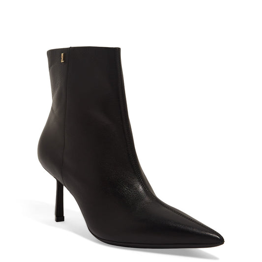Bota Santa Lolla Preta Couro Cano Curto Salto Fino
