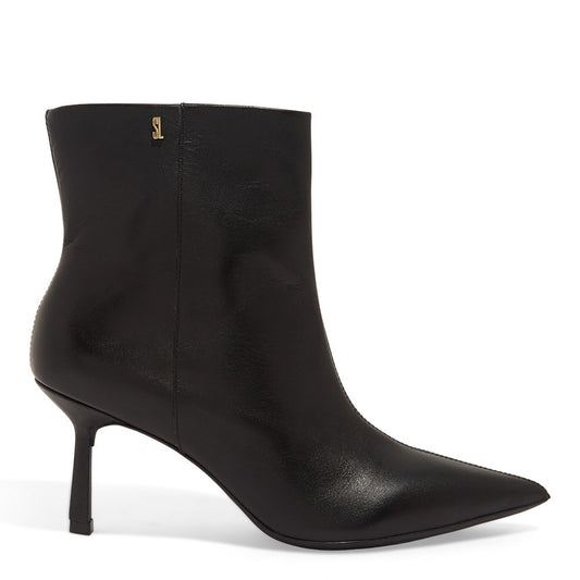Bota Santa Lolla Preta Couro Cano Curto Salto Fino