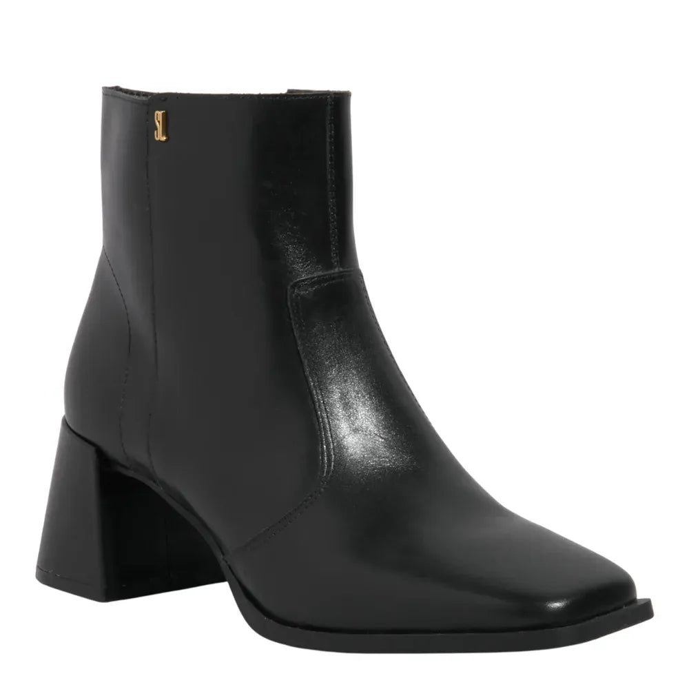 Bota Santa Lolla Preta Couro Salto Bloco