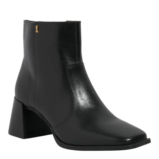 Bota Santa Lolla Preta Couro Salto Bloco