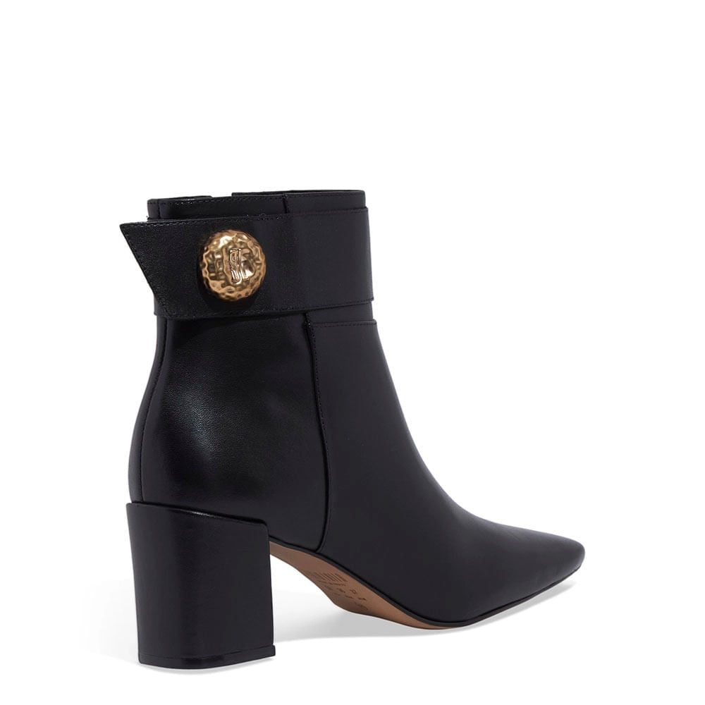 Bota Santa Lolla Preta Couro Salto Bloco