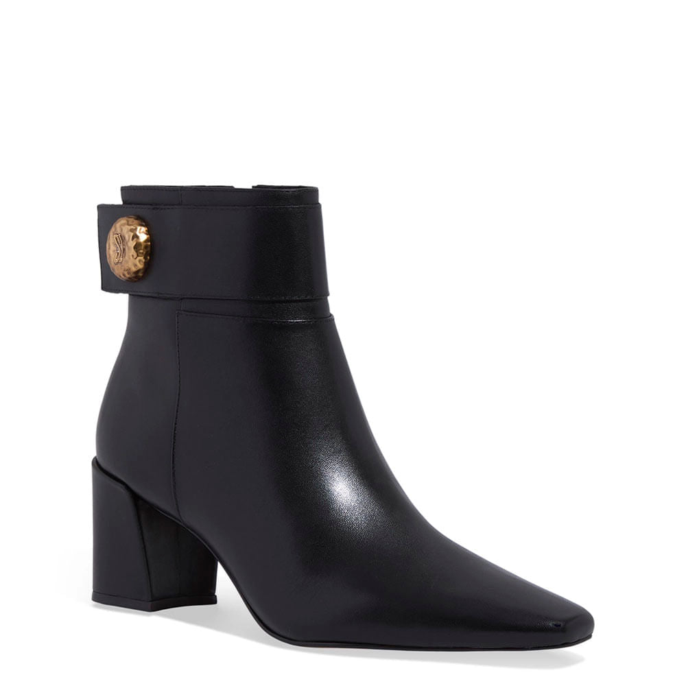 Bota Santa Lolla Preta Couro Salto Bloco