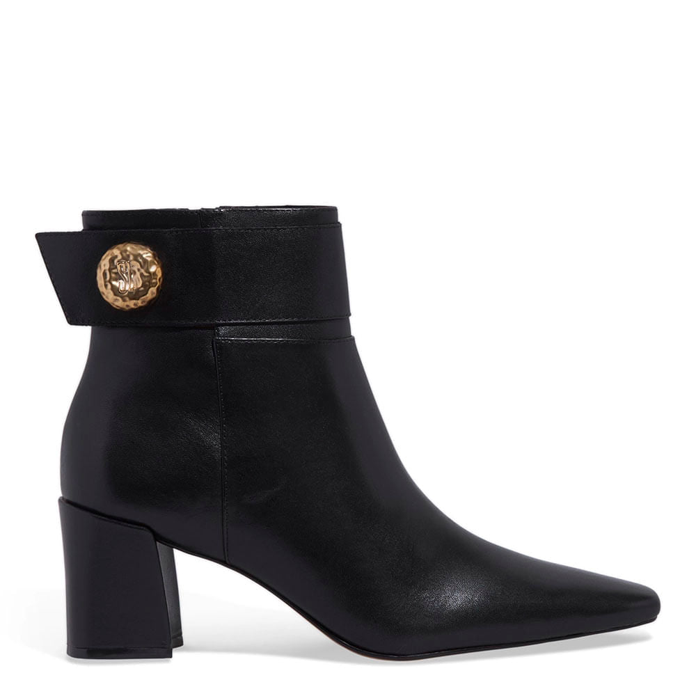 Bota Santa Lolla Preta Couro Salto Bloco