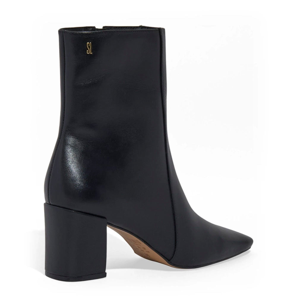 Bota Santa Lolla Preta Couro Salto Bloco