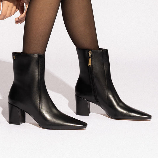 Bota Santa Lolla Preta Couro Salto Bloco