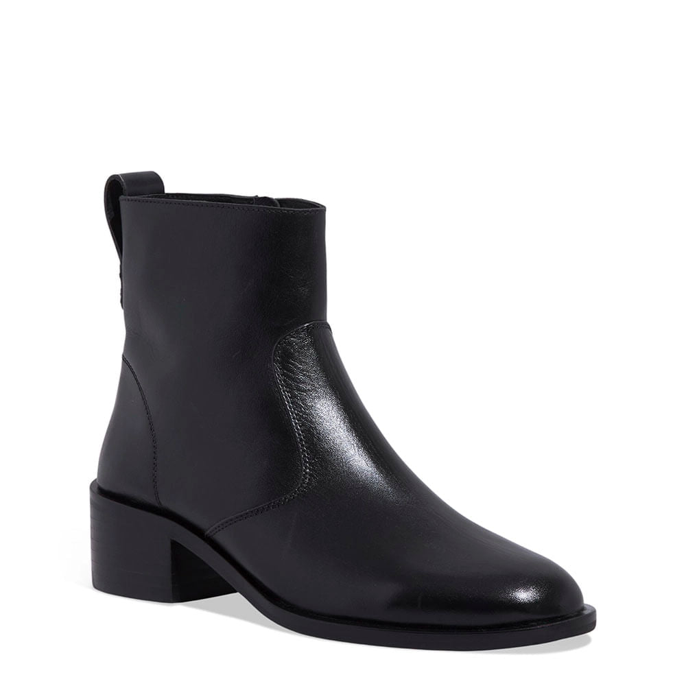 Bota Santa Lolla Preta Couro Salto Bloco