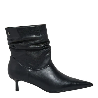 Bota Santa Lolla Preta Couro Slouch Salto Fino