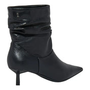 Bota Santa Lolla Preta Couro Slouch Salto Fino