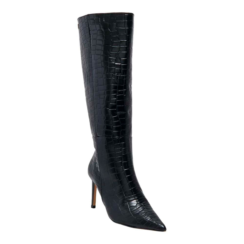 Bota Santa Lolla Preta Croco Cano Alto