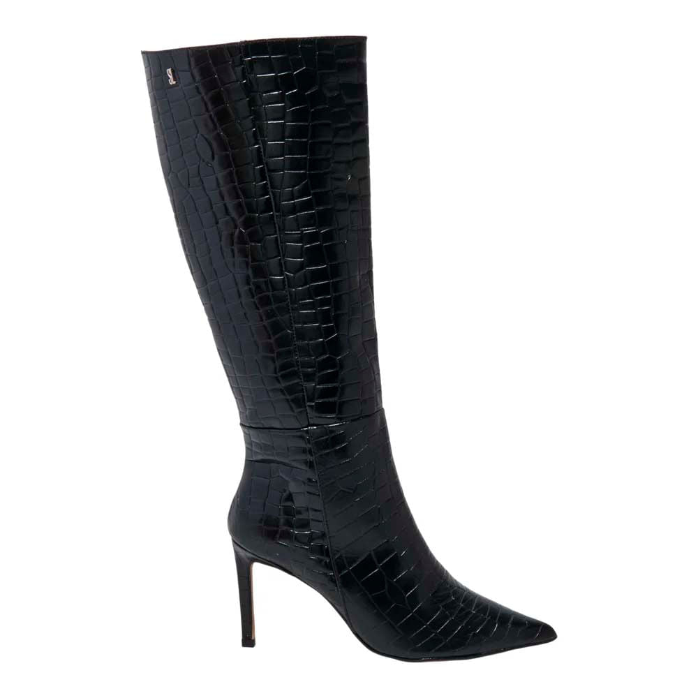 Bota Santa Lolla Preta Croco Cano Alto