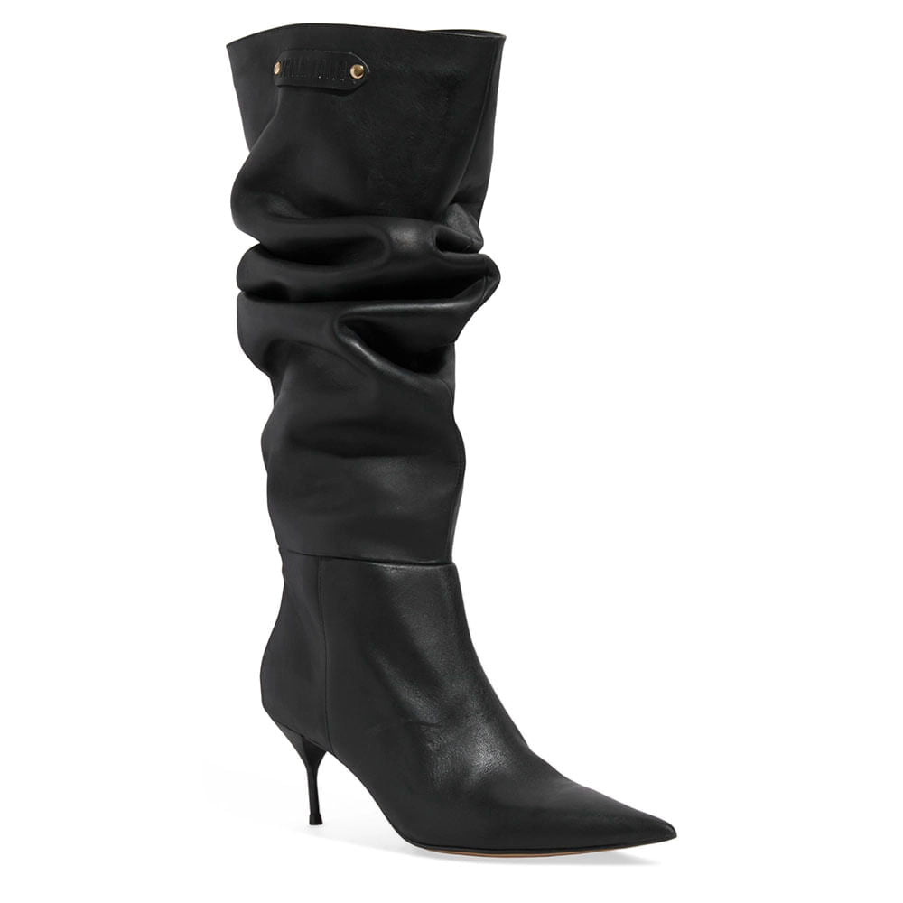 Bota Santa Lolla Preta Slouch Salto Fino