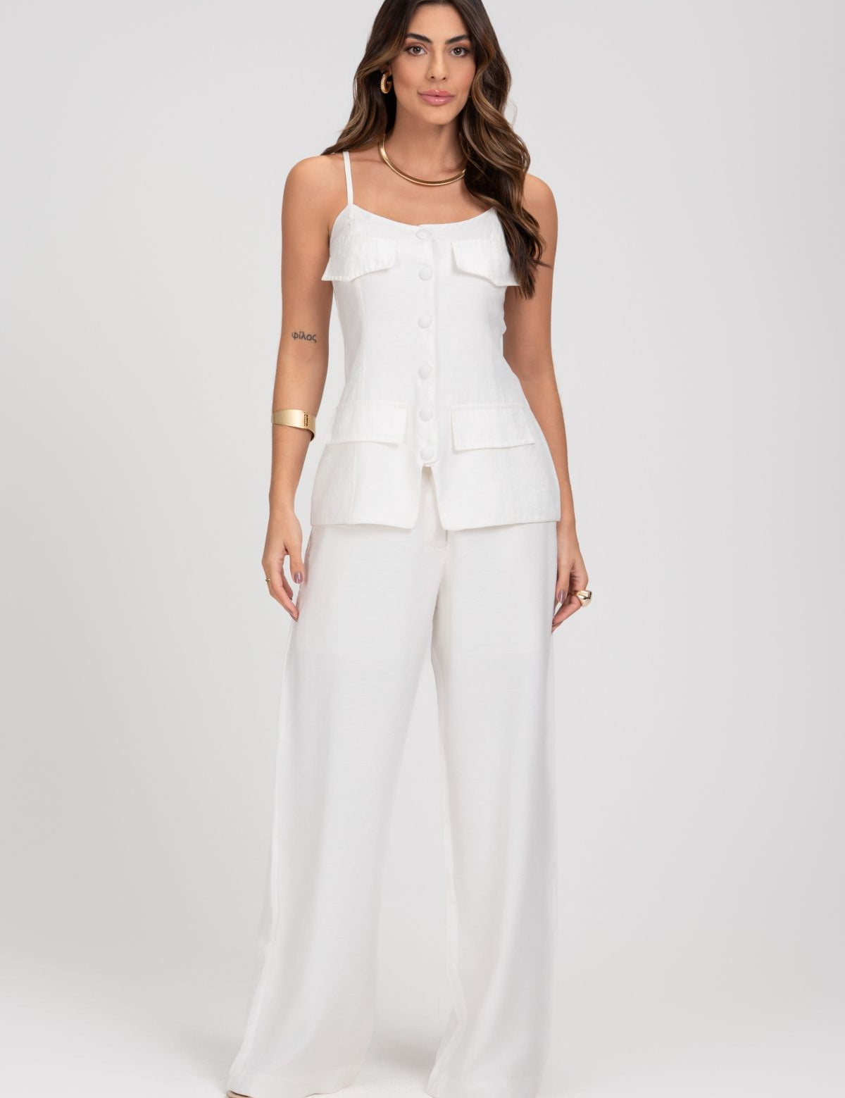 Calça Alfaiataria Off White Pantalona Frysaide