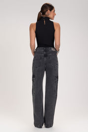 Calça Cargo Frysaide Grafite Jeans Reta