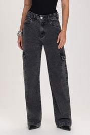 Calça Cargo Frysaide Grafite Jeans Reta