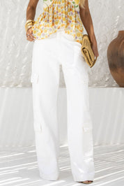 Calça Cargo Frysaide Off White Wide Leg Sarja