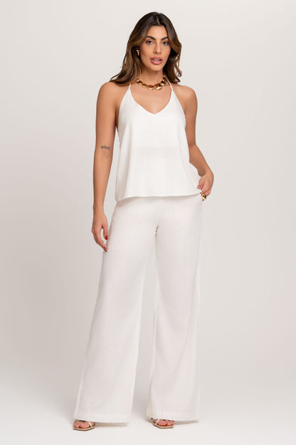 Calça Carla Pantalona Off White Frysaide