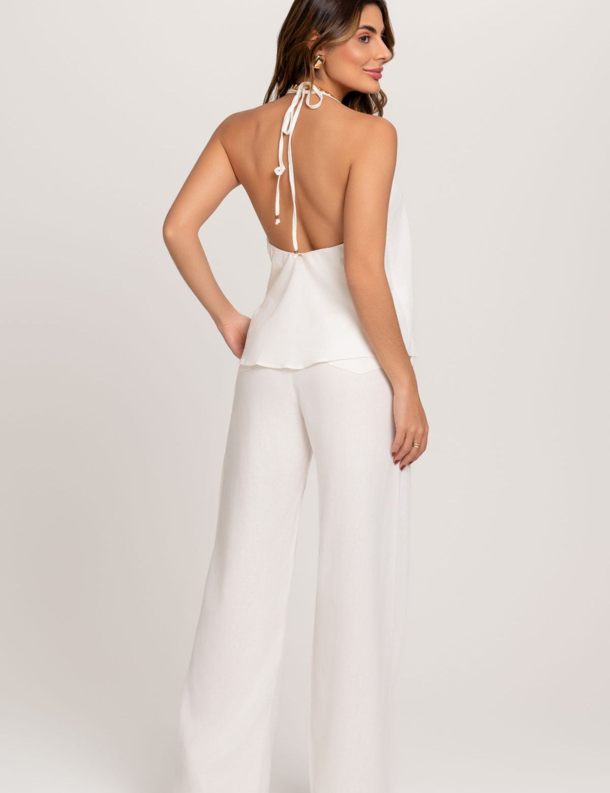 Calça Carla Pantalona Off White Frysaide