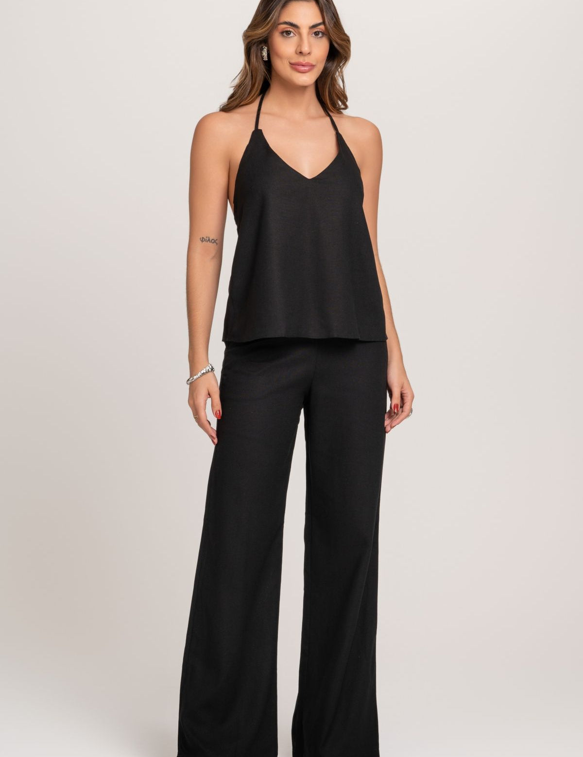 Calça Carla Pantalona Preta Frysaide 