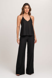 Calça Carla Pantalona Preta Frysaide 