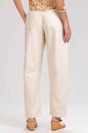 Calça Frysaide Off White Sarja Cintura Alta