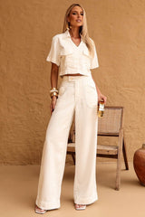Calça Frysaide Off White Wide Leg Sarja