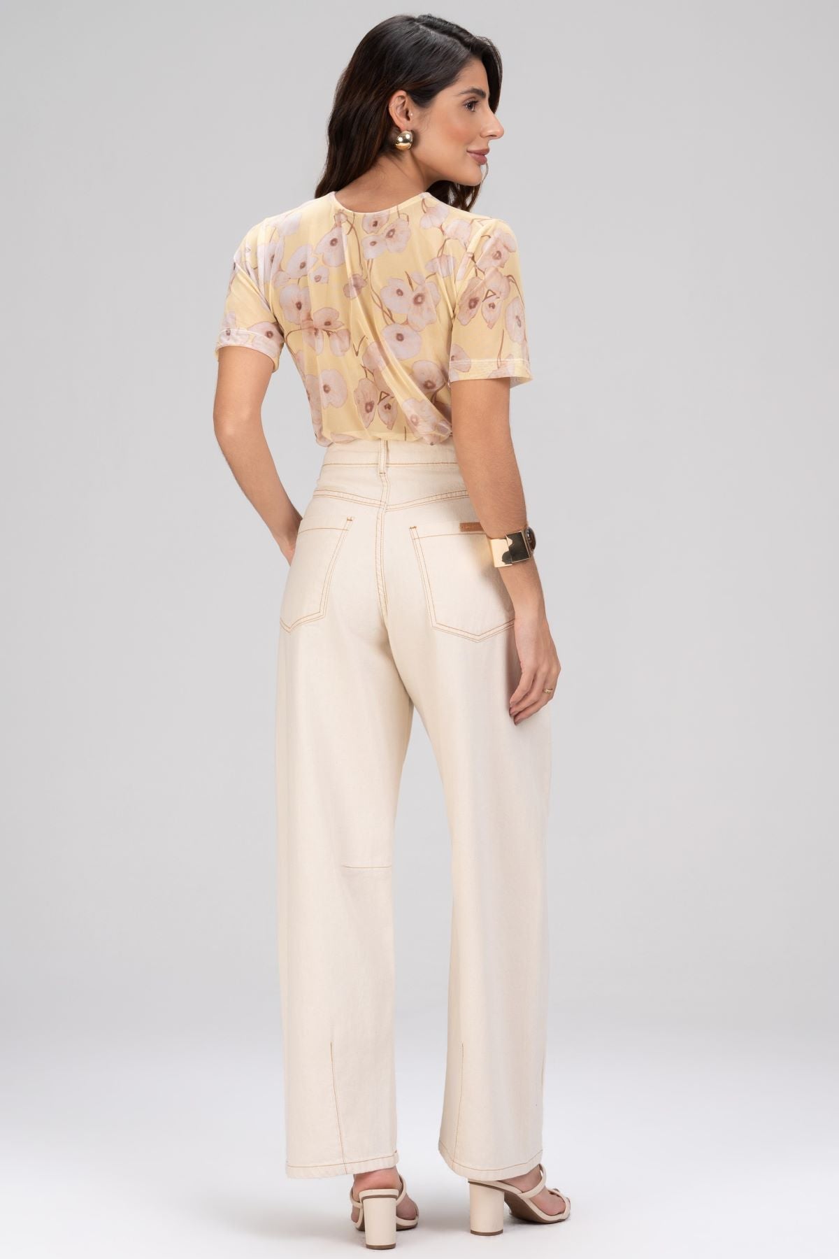 Calça Frysaide Off White Wide Leg Sarja